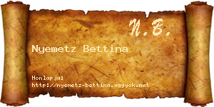 Nyemetz Bettina névjegykártya